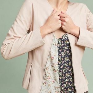 Anthropologie 100% Leather peplum jacket